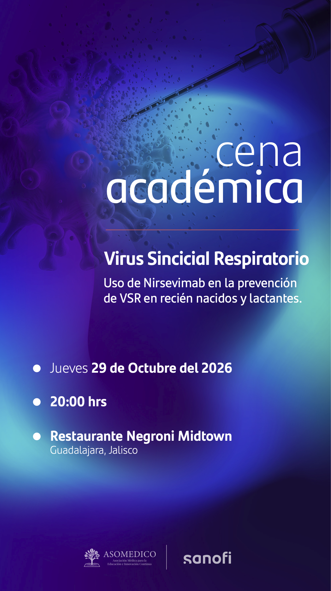 Cena académica: Virus Sincicial Respiratorio y uso de Nirsevimab