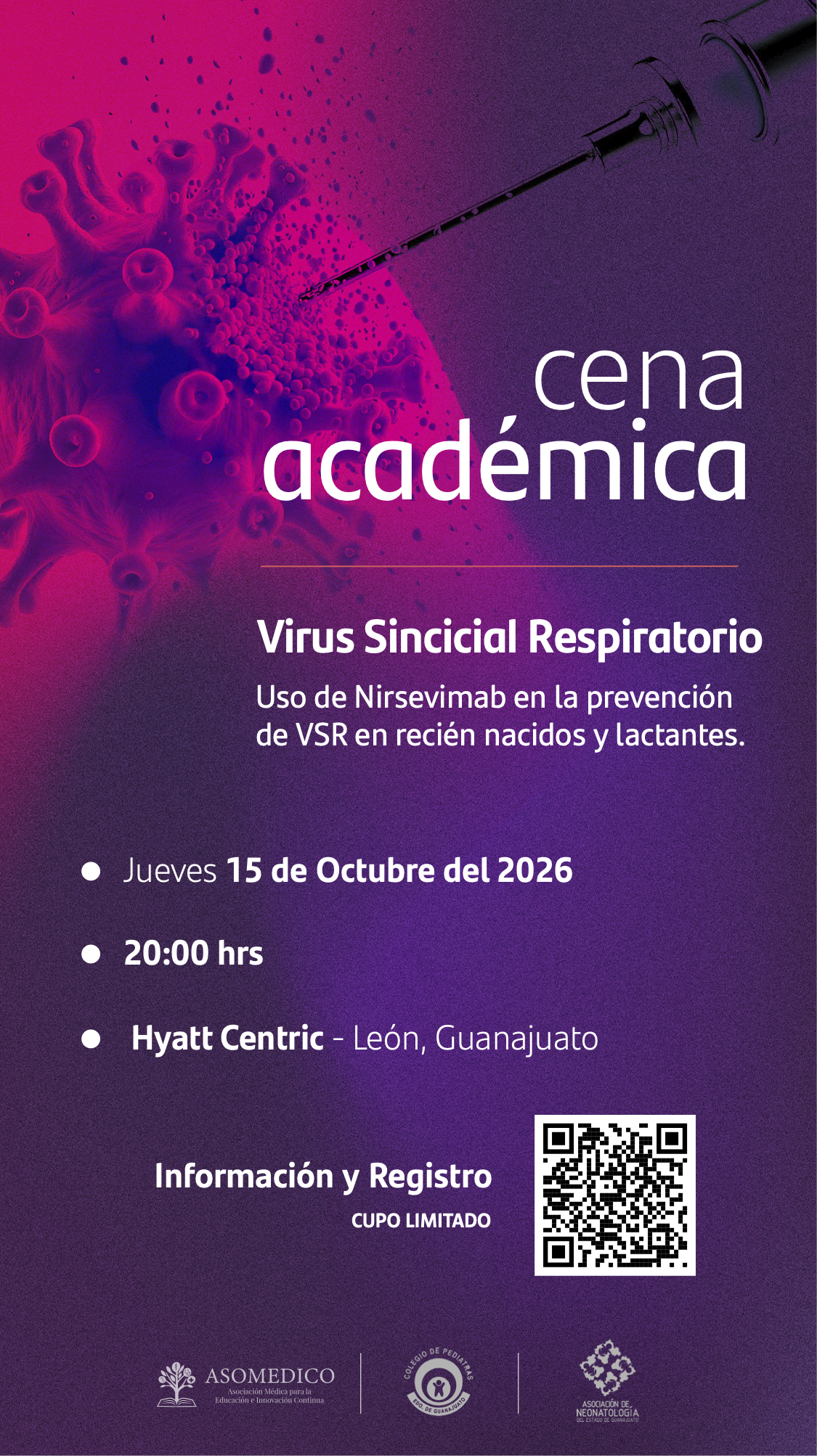 Cena académica: Virus Sincicial Respiratorio y uso de Nirsevimab
