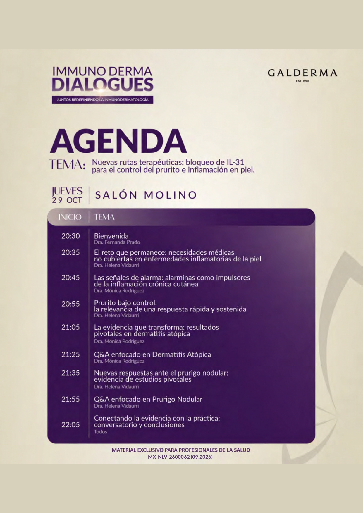 Agenda de ImmunoDerma Dialogues
