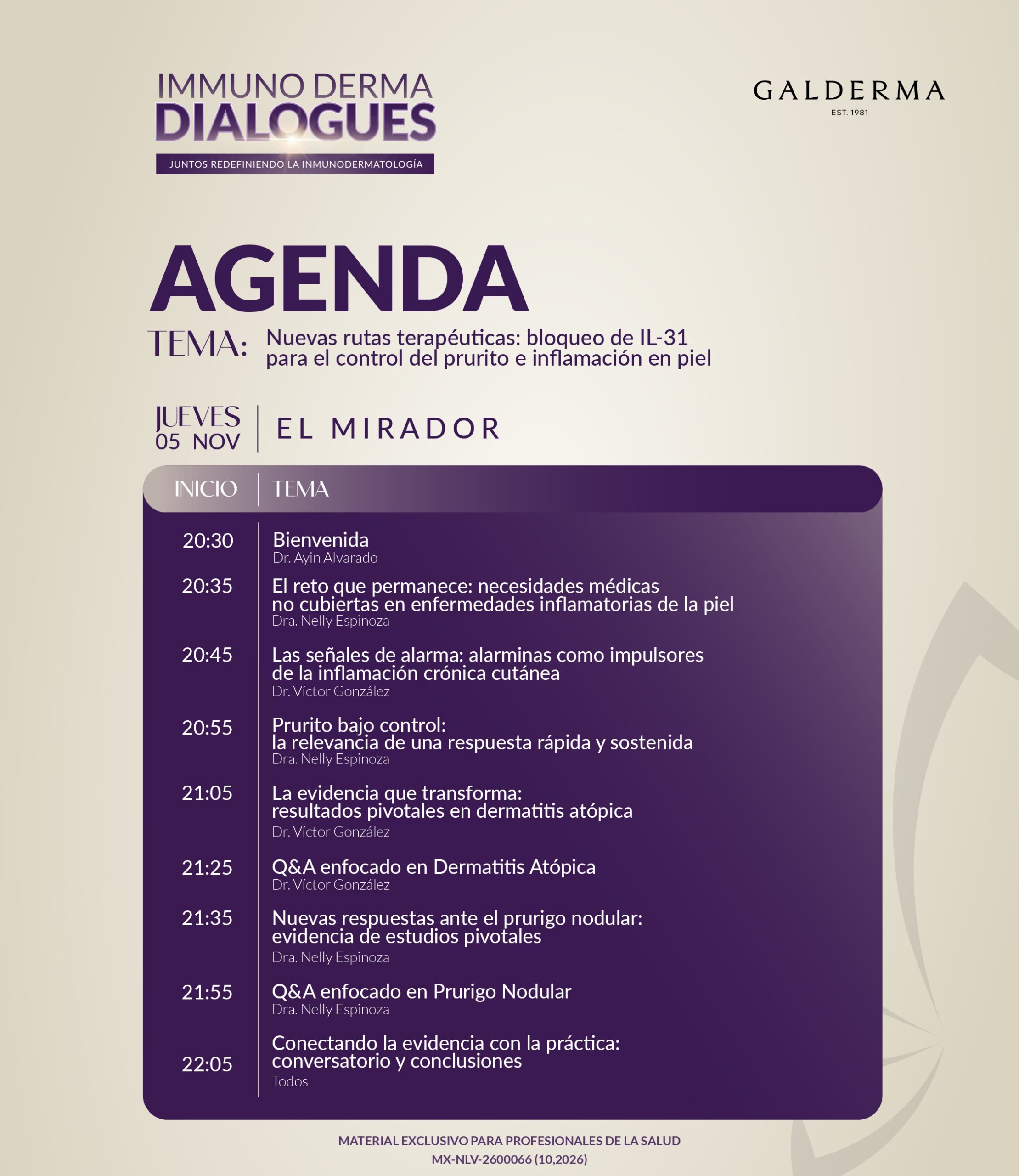 Agenda de ImmunoDerma Dialogues