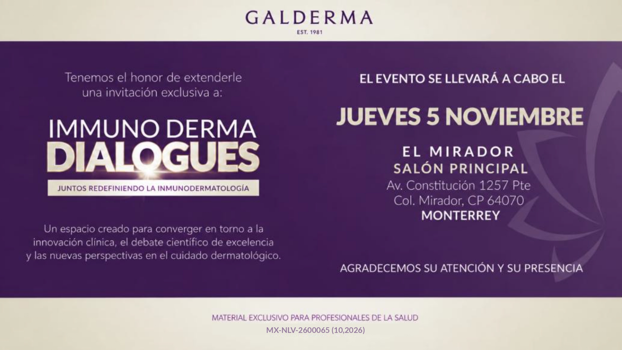 Invitación InmunoDerma Dialogues