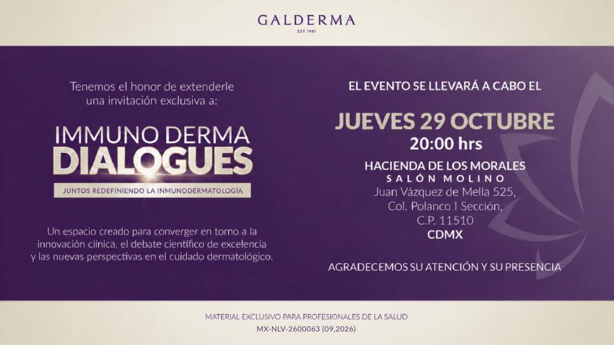 Invitación InmunoDerma Dialogues