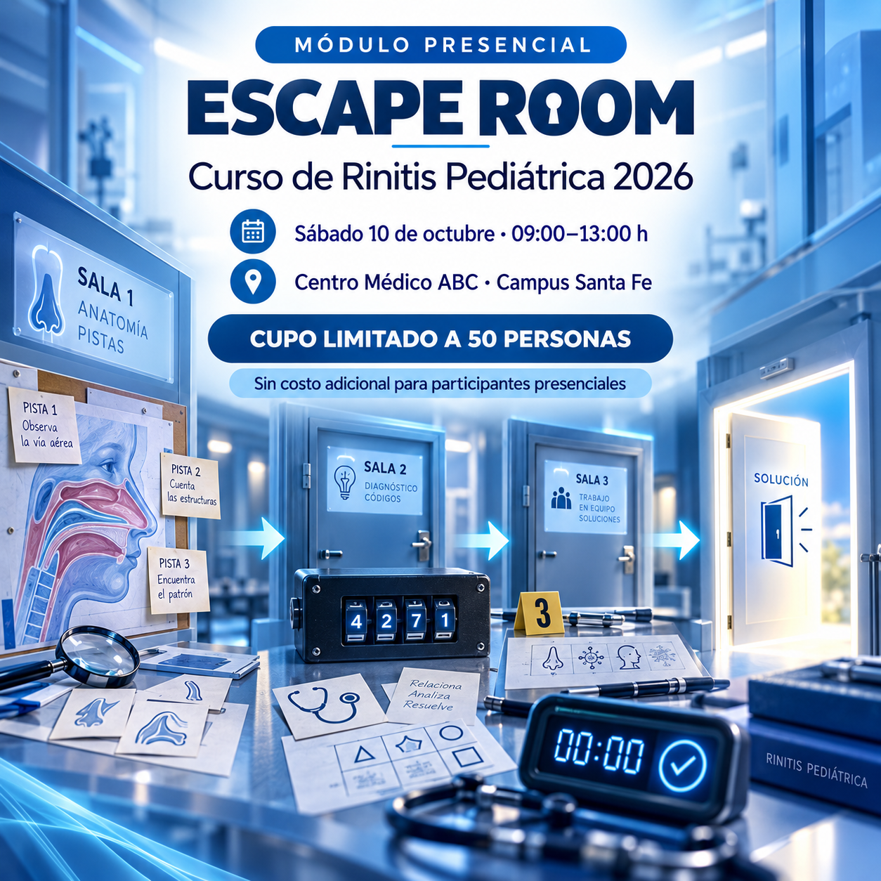Escape Room, módulo práctico presencial del Curso de Rinitis Pediátrica 2026